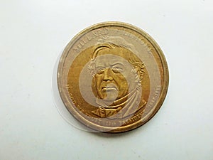 Millard Fillmore portrait on one dollar coin photo